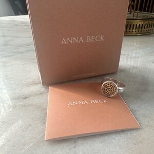 Anna Beck 925 Silver Ring with Gold Tone Accents